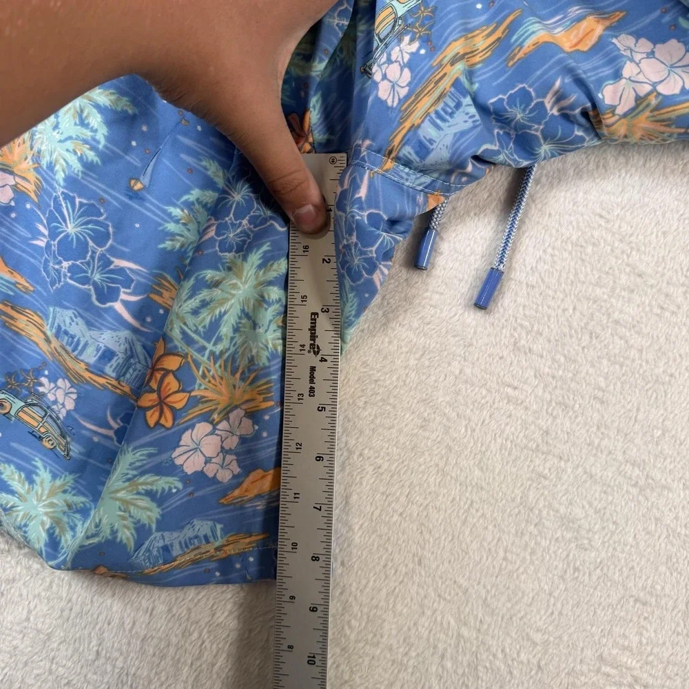 Peter Millar Swim Trunks Shorts Mens Small Blue Hawaiian Floral Lined Drawstring